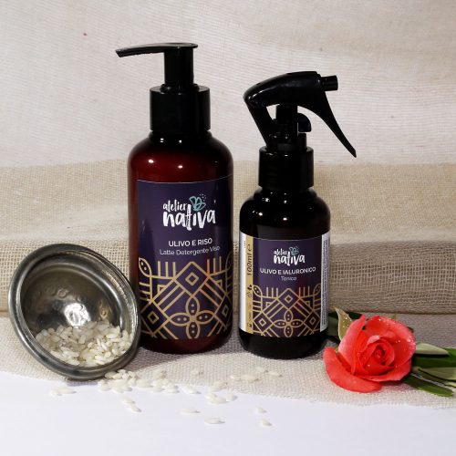 Linea Detergenza Viso Foglie di Ulivo - Latte detergente e Tonico
