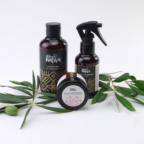Linea Viso Foglie di Ulivo - Latte detergente Tonico Maschera